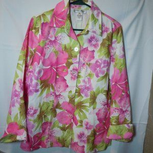 Andre' Oliver Floral Jacket Top